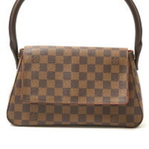 Louis Vuitton Looping Brown hand Bag Damier Ebene Shoulder Leather - Picture 1 of 7